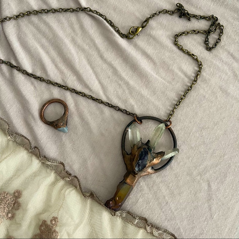 Handmade Custom Crystal Ring and Necklace Set